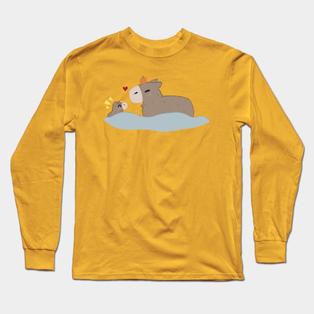 Capybara's with oranges Long Sleeve T-Shirt by Yaya's Shop